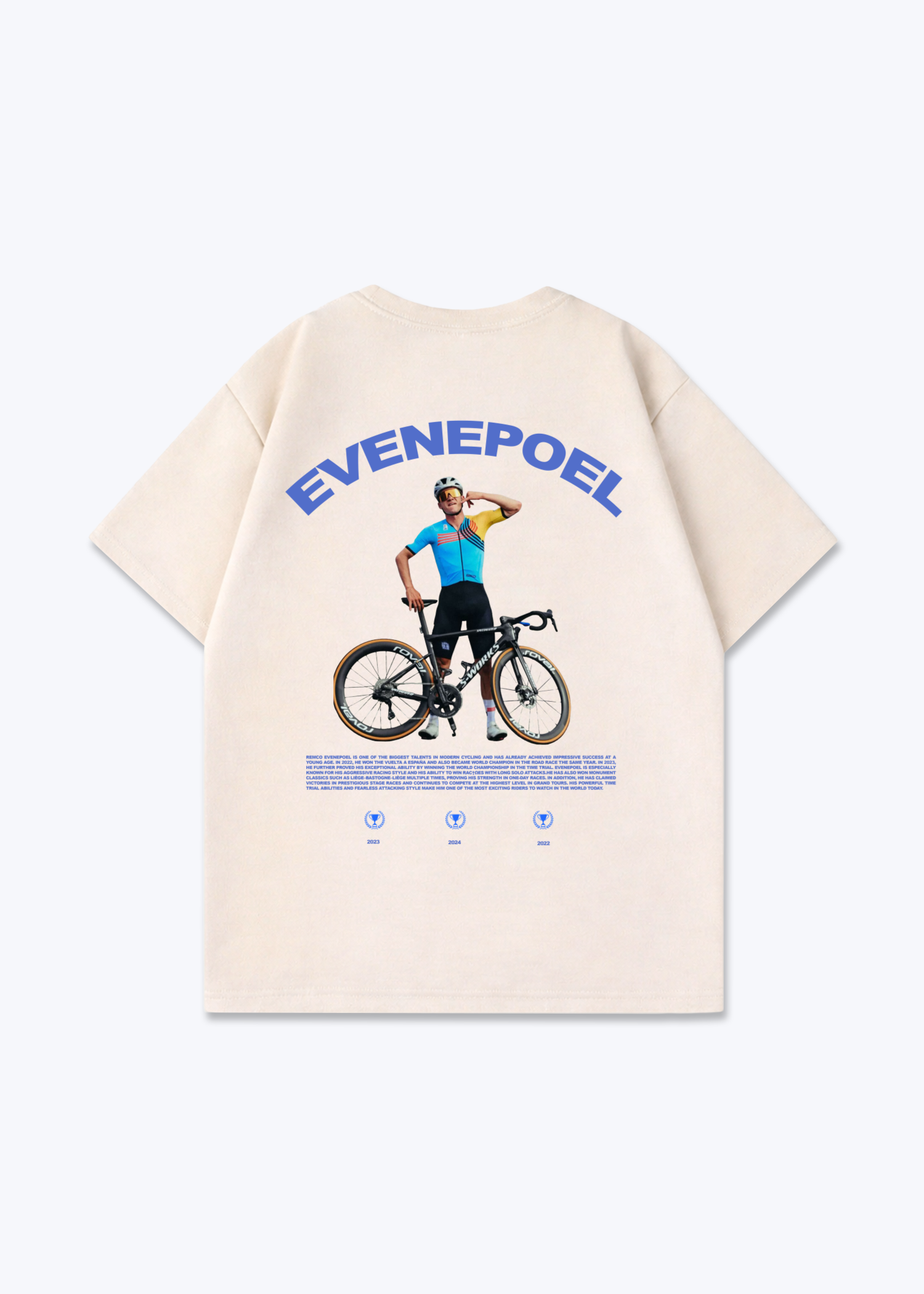 Evennepoel triple  Oversized Shirt - Beige Back (Designed)