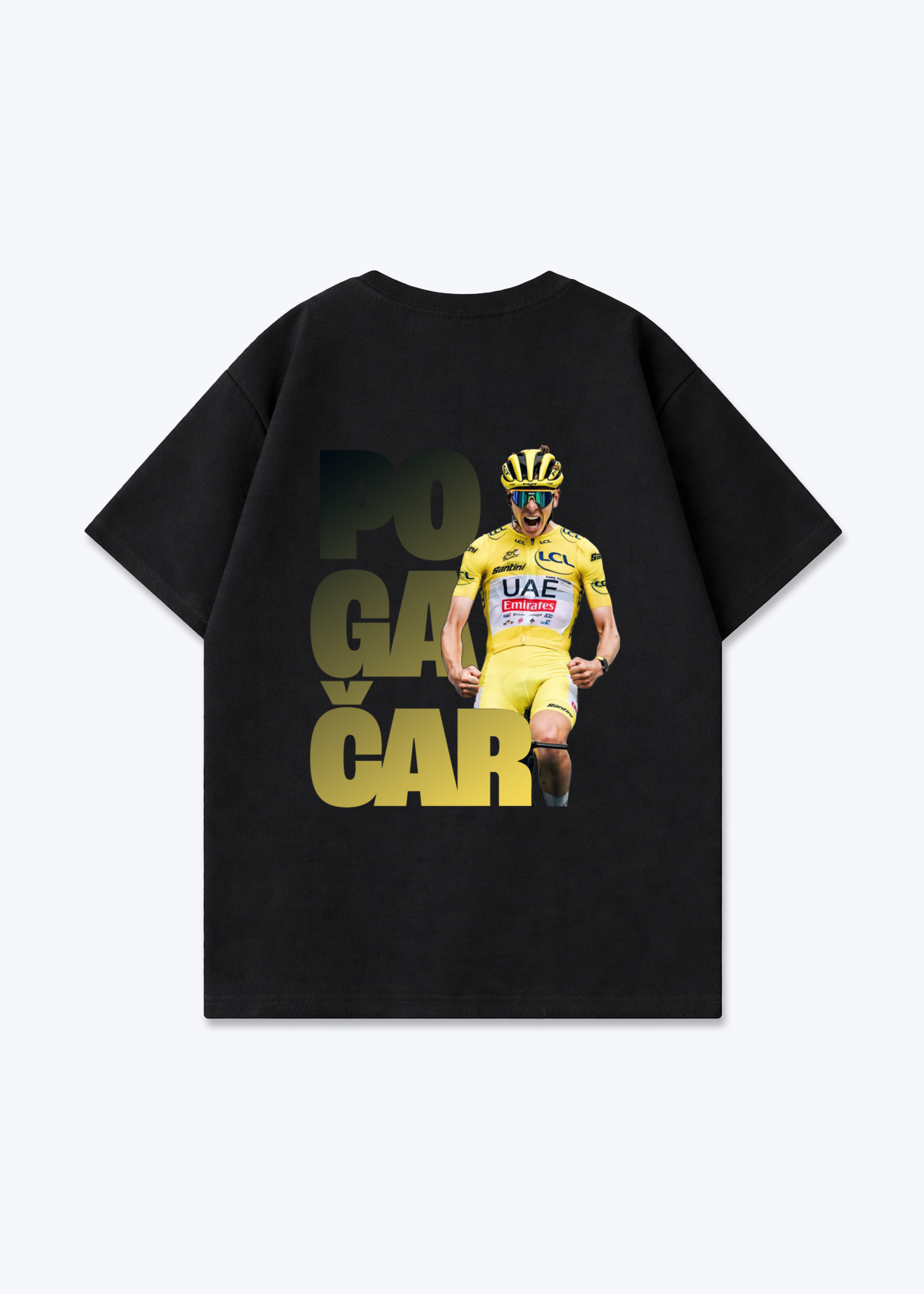 Pogačar Oversized Shirt - Black Back (Designed)