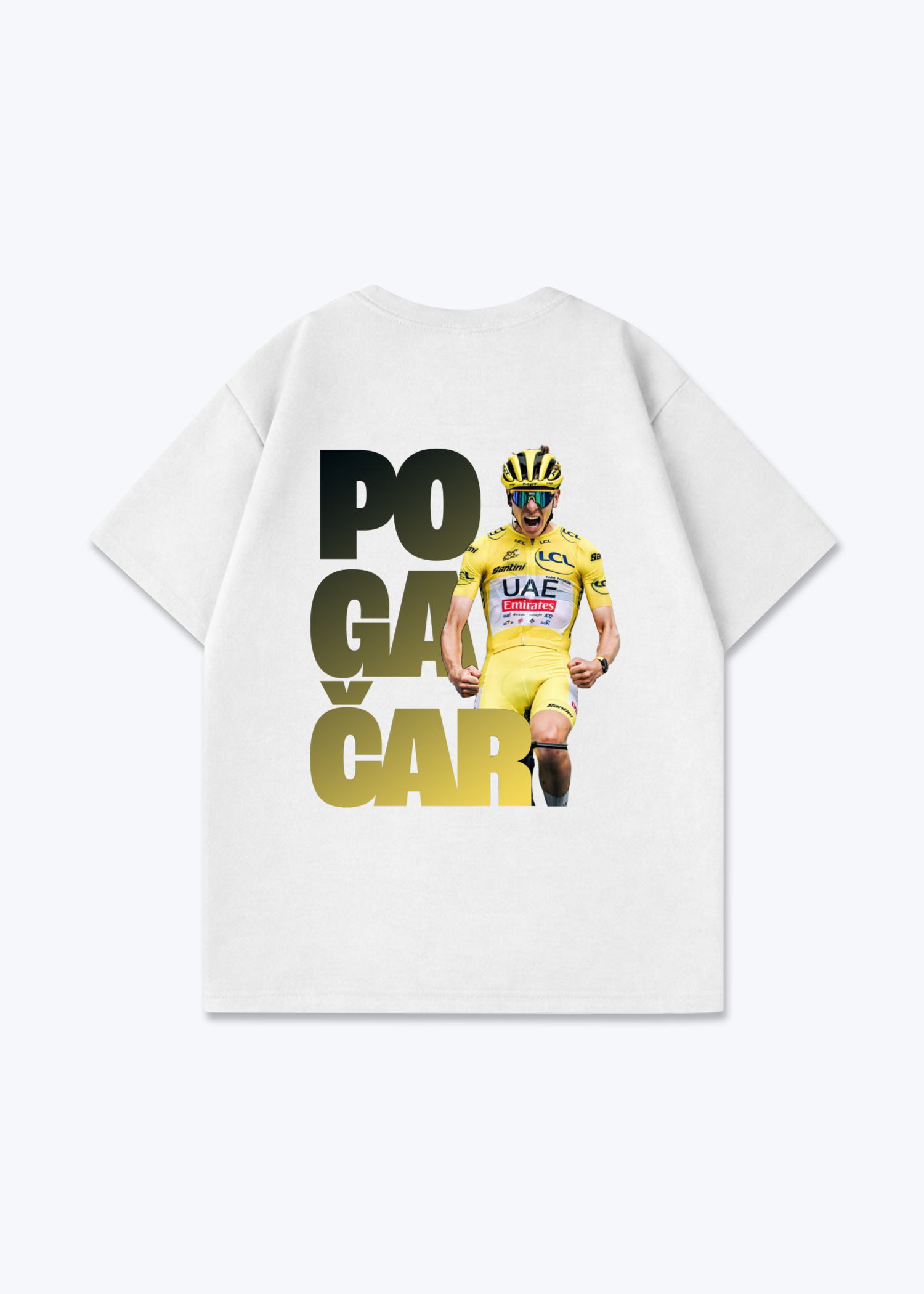 Pogačar Oversized Shirt - White Back (Designed)