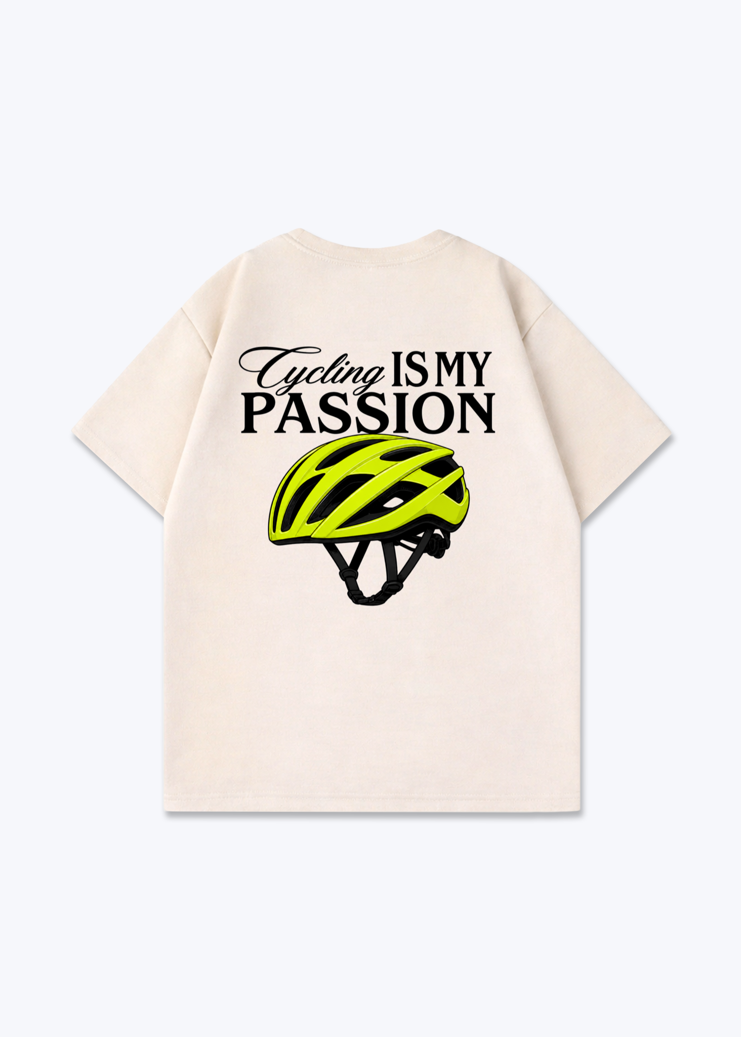 Cycling is my Passion  Oversized Shirt - Beige Back (Designed)