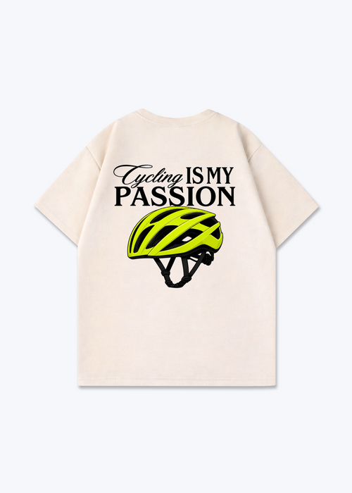 Cycling is my Passion  Oversized Shirt - Beige Back (Designed)
