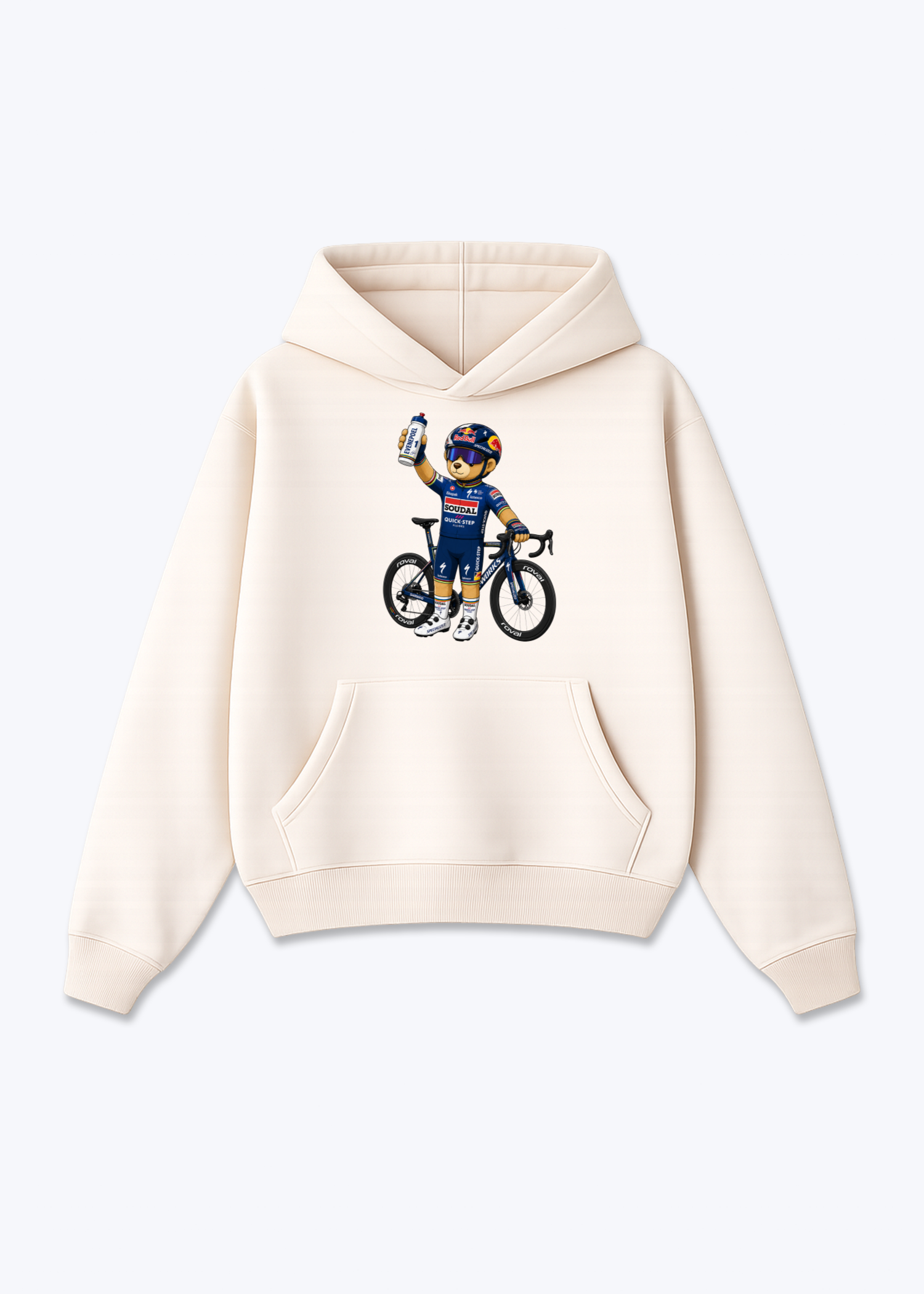 Evenpoel Bär Oversized Hoodie - Beige Front (Designed)