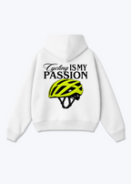 Cyling is my Passion  Oversized Hoodie - White Back (Designed)