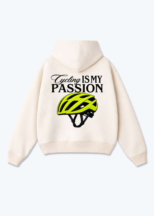 Cyling is my Passion  Oversized Hoodie - Beige Back (Designed)