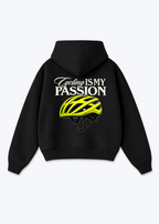Cyling is my Passion  Oversized Hoodie - Black Back (Designed)