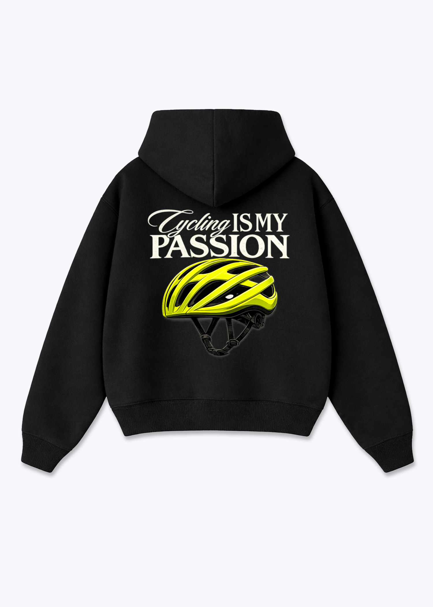 Cyling is my Passion  Oversized Hoodie - Black Back (Designed)