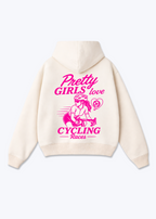 Pretty Girls love Cycling Oversized Hoodie - Beige Back (Designed)