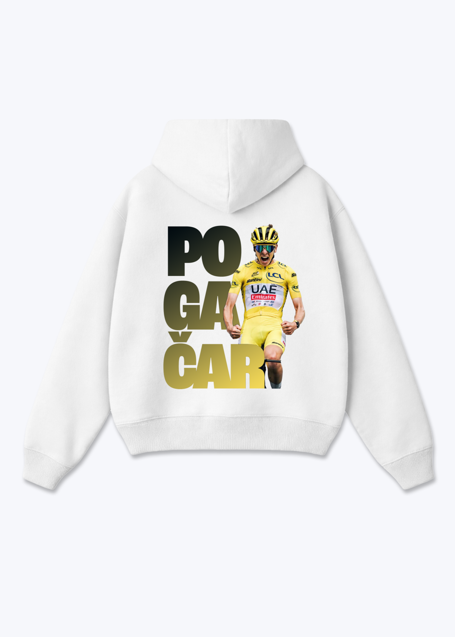 Pogacar Oversized Hoodie - White Back (Designed)