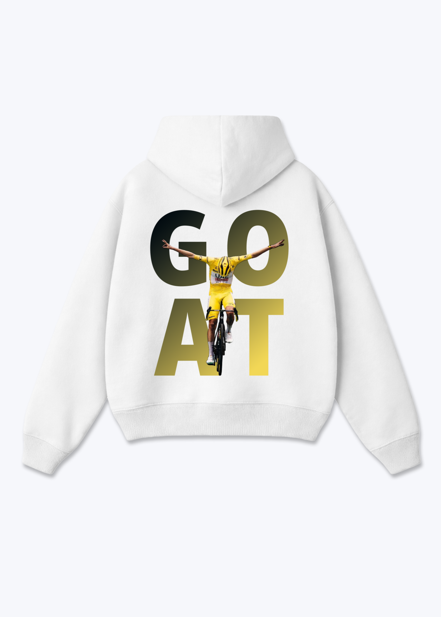 Goat Pogacar Oversized Hoodie - White Back (Designed)