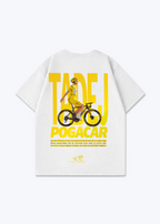 Tadej Pogacar Bike Oversized Shirt - White Back (Designed)