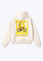 Tadej Pogacar Bike Oversized Hoodie - Beige Back (Designed)