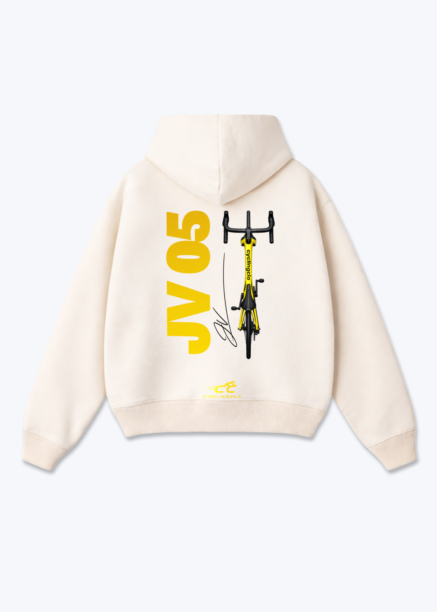 JV05 Oversized Hoodie - Beige Back (Designed)
