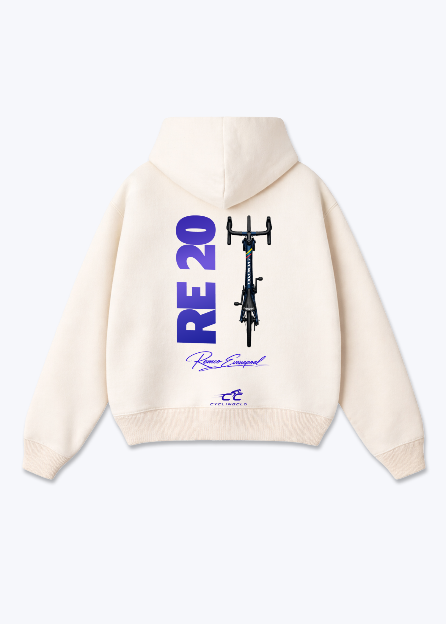 RE20 Oversized Hoodie - Beige Back (Designed)
