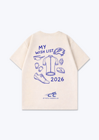 My Wish List 2026 Oversized Shirt - Beige Back (Designed)