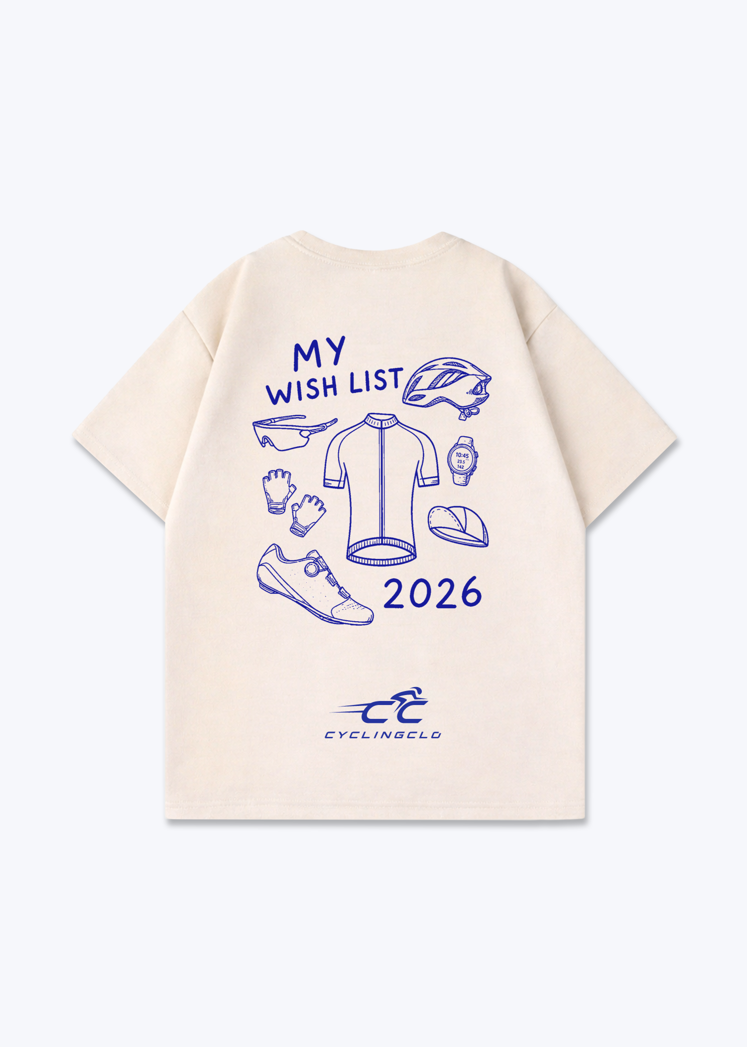 My Wish List 2026 Oversized Shirt - Beige Back (Designed)