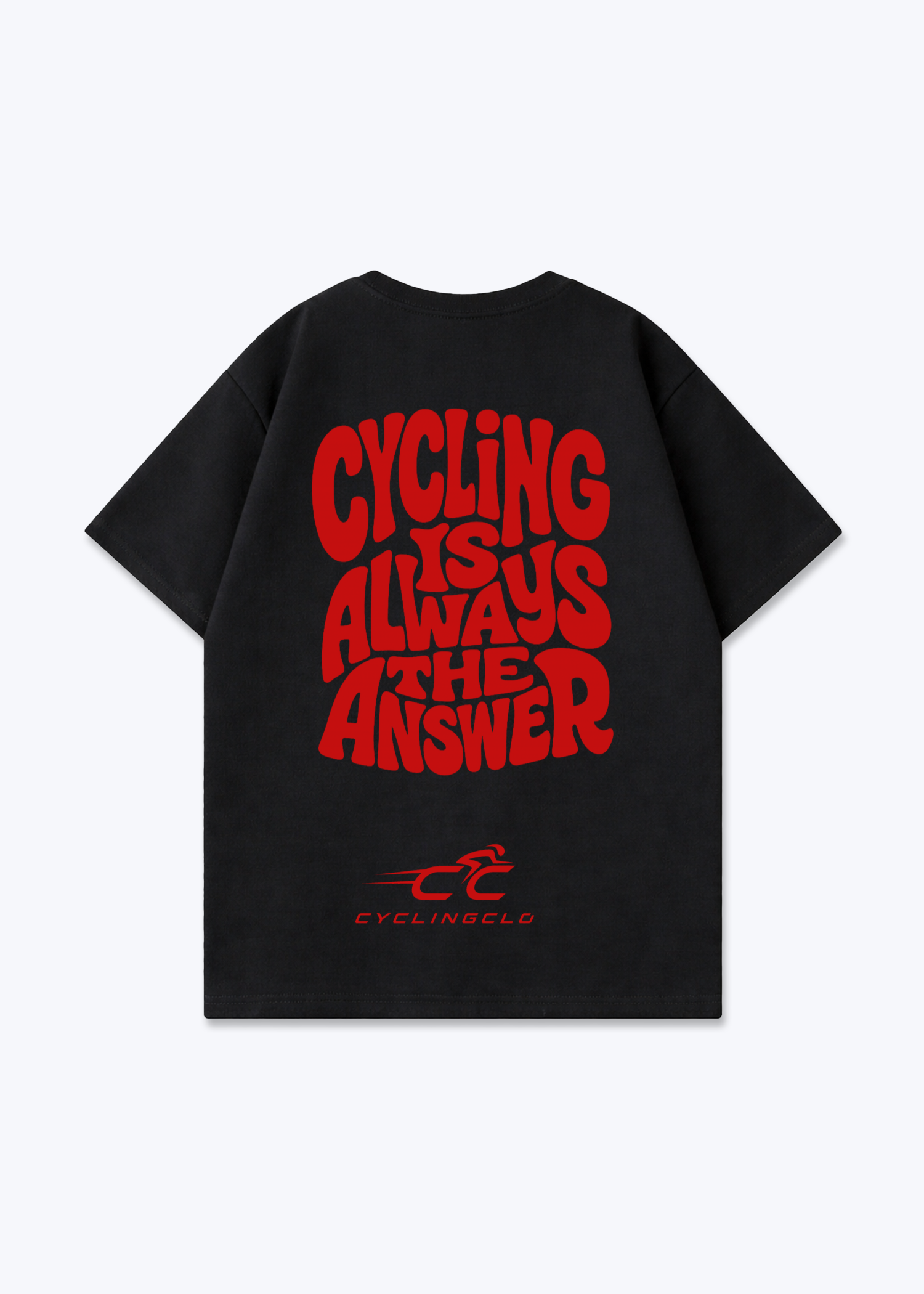 Cycling is always the Answer Oversized Shirt - Black Back (Designed)