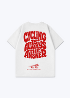 Cycling is always the Answer Oversized Shirt - White Back (Designed)