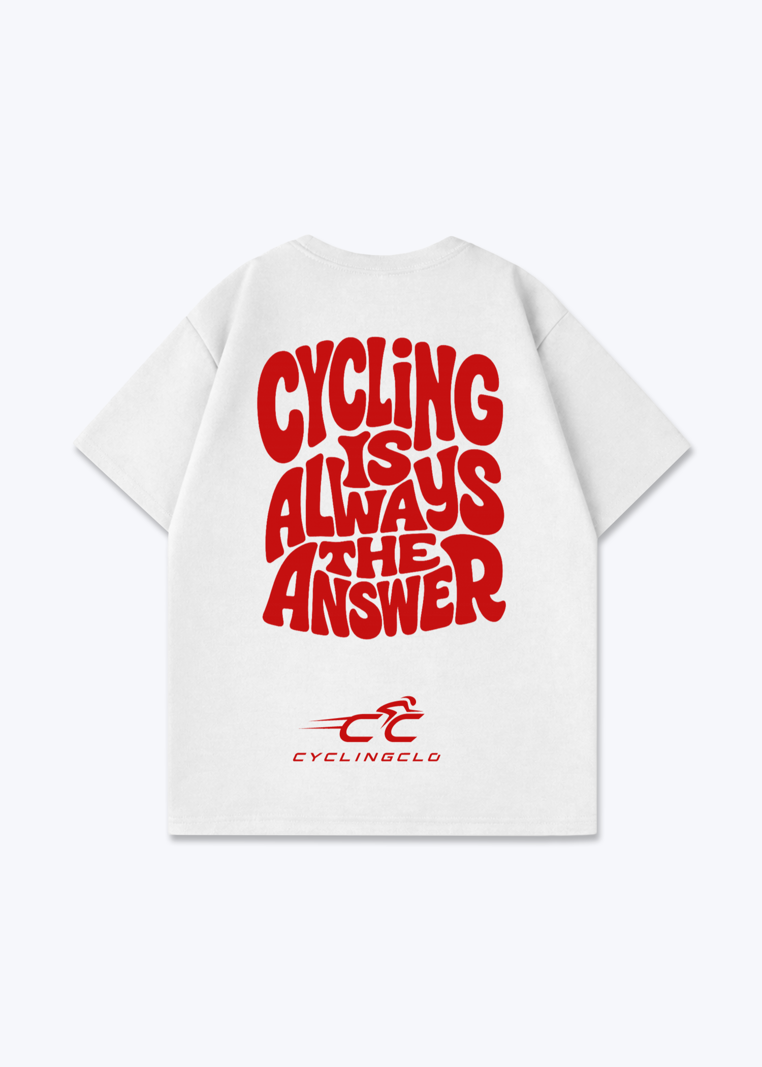 Cycling is always the Answer Oversized Shirt - White Back (Designed)