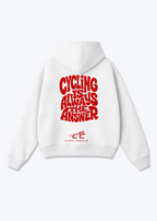 Cycling is always the Answer Oversized Hoodie - White Back (Designed)