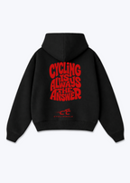 Cycling is always the Answer Oversized Hoodie - Black Back (Designed)