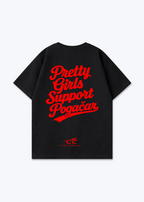 Pretty Girls Support Pogacar Oversized Shirt - Black Back (Designed)