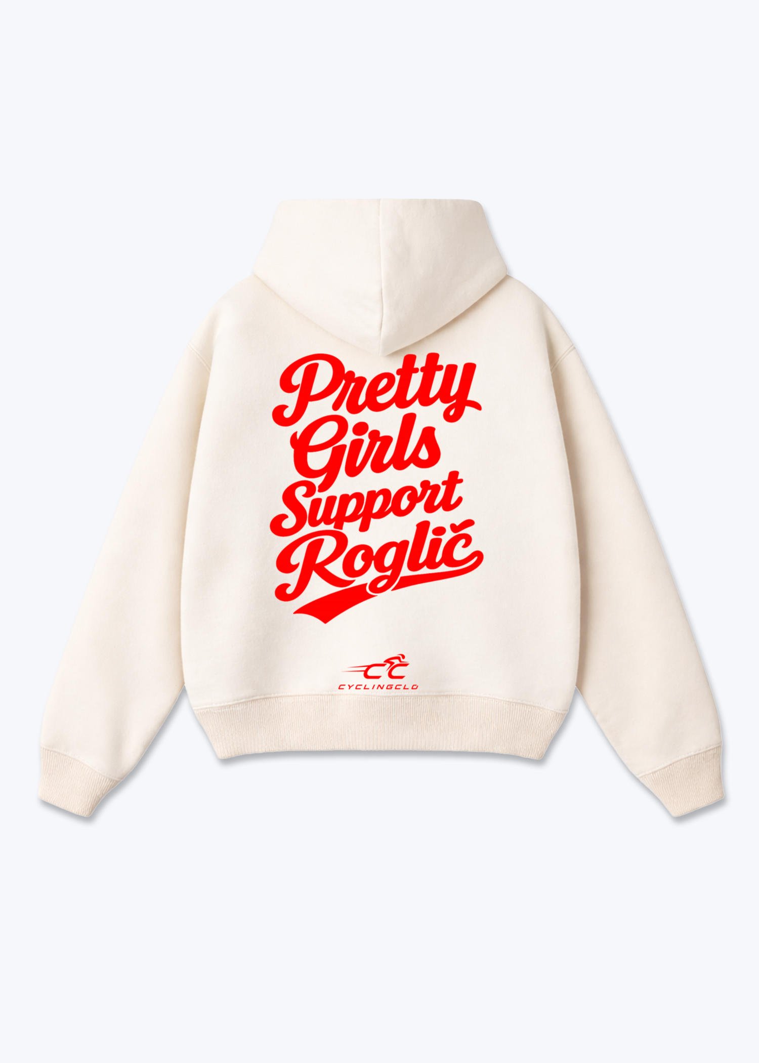 Pretty Girls support Roglic Oversized Hoodie - Beige Back (Designed)
