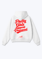 Pretty Girls support Vingegaad Oversized Hoodie - White Back (Designed)