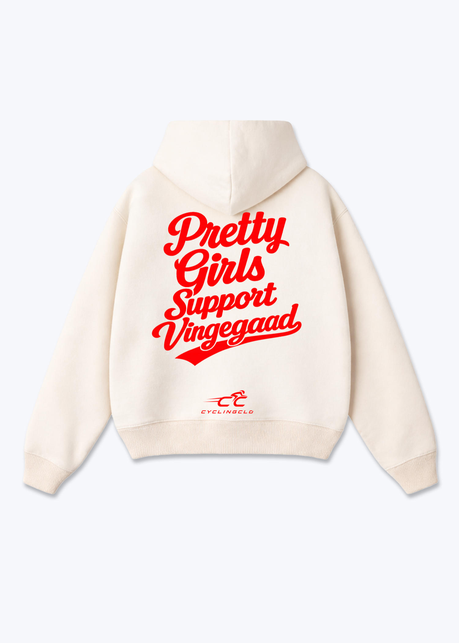 Pretty Girls support Vingegaad Oversized Hoodie - Beige Back (Designed)