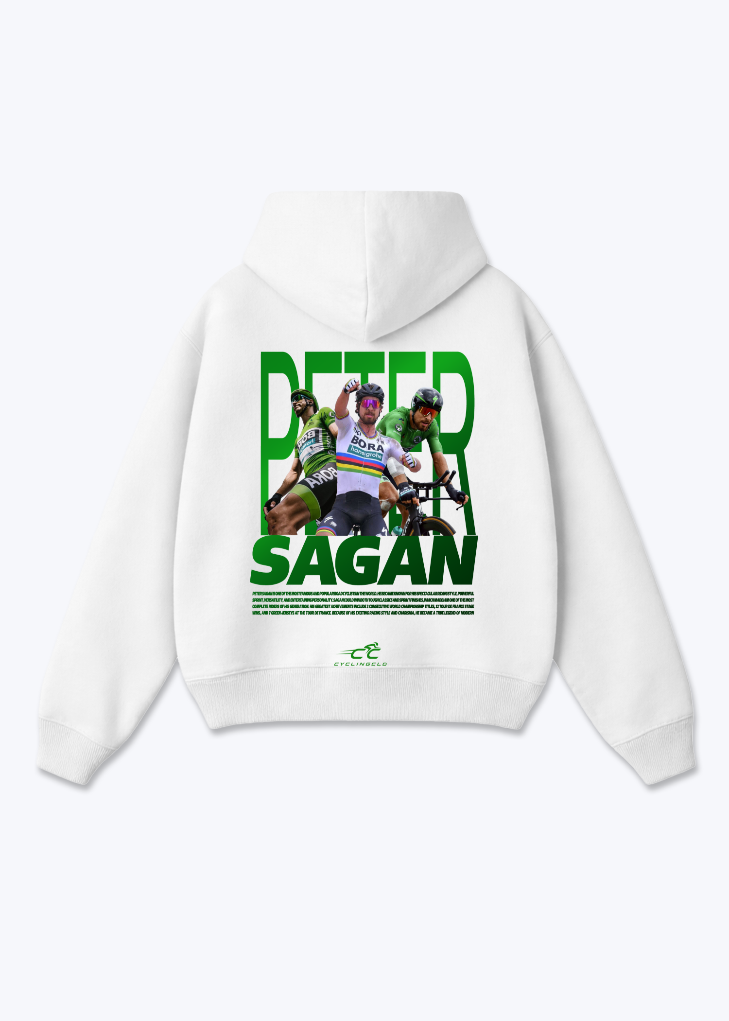 Peter Sagan Oversized Hoodie - White Back (Designed)