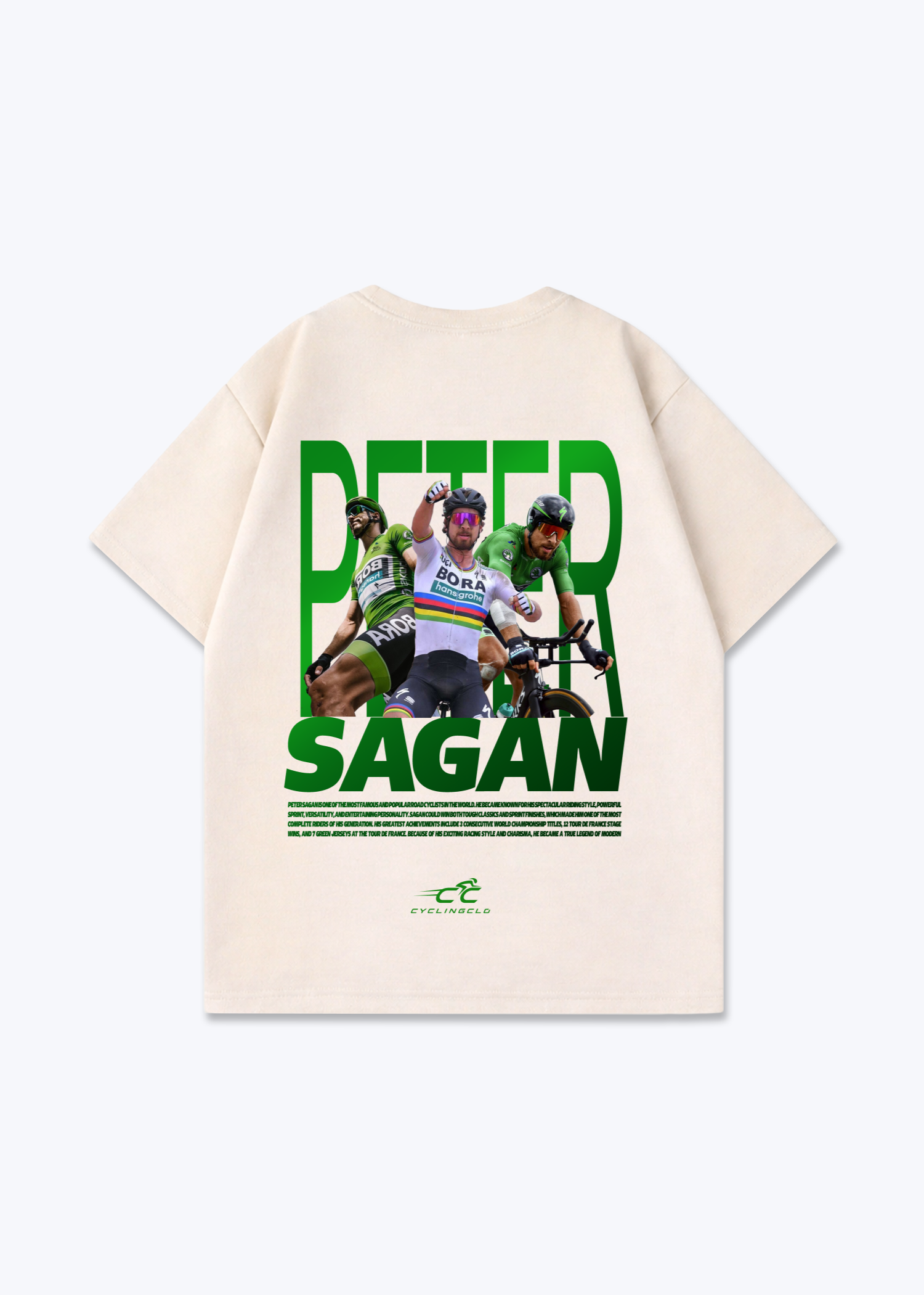 Peter Sagan Oversized Shirt - Beige Back (Designed)