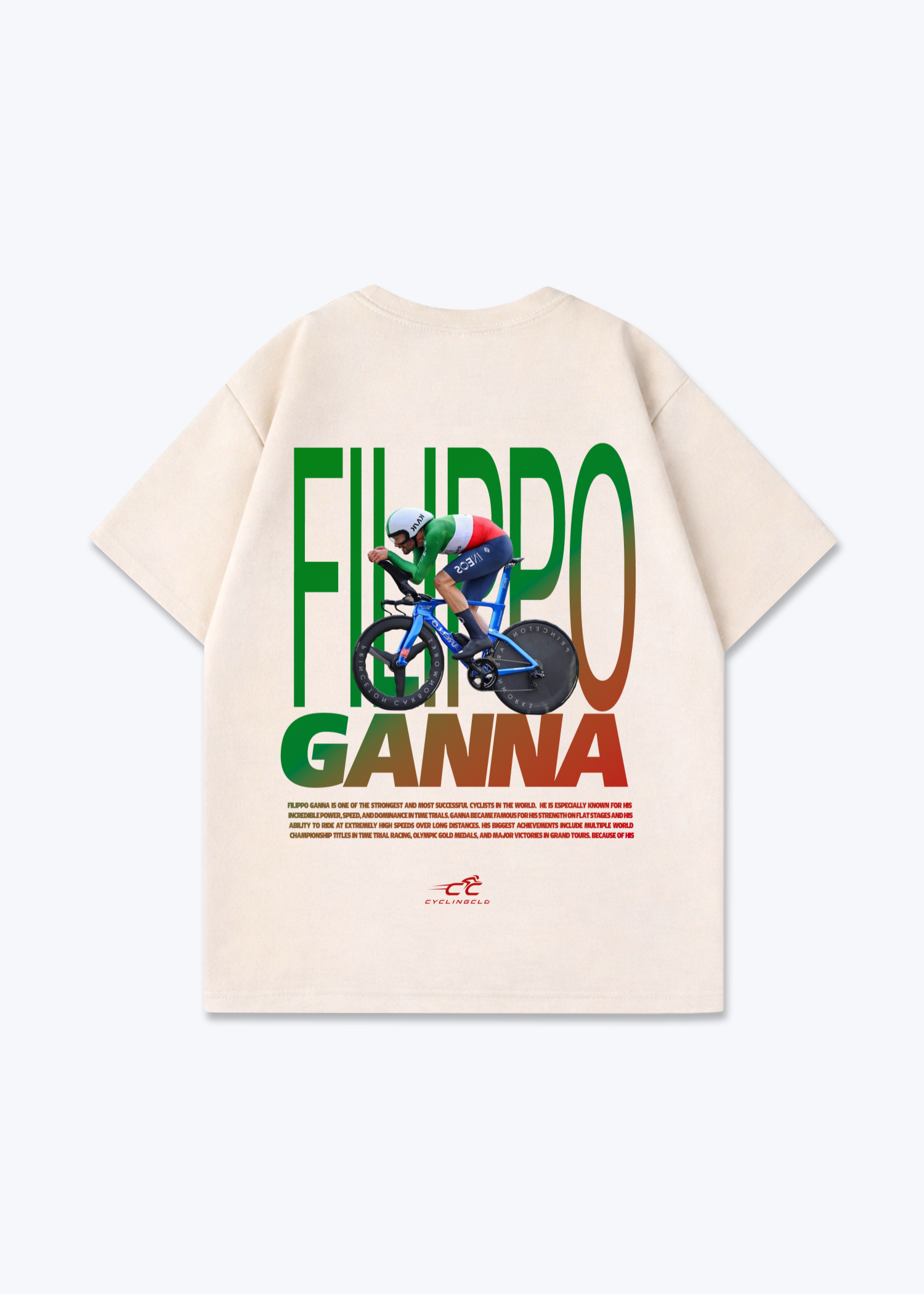 Filippo Ganna Oversized Shirt - Beige Back (Designed)