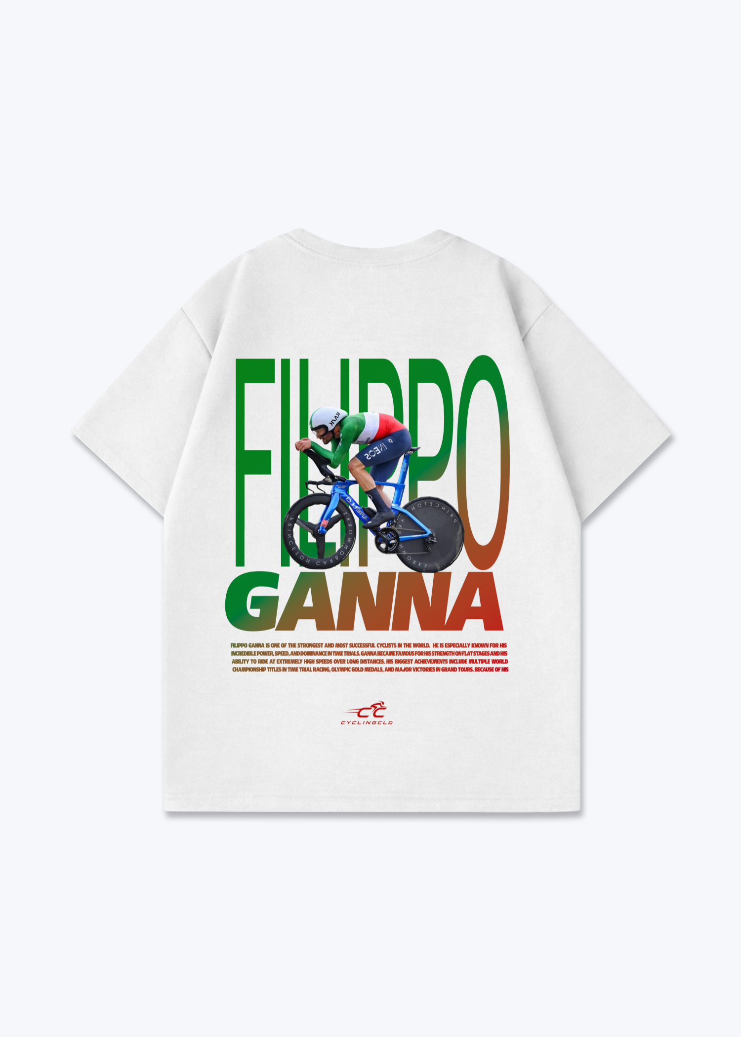 Filippo Ganna Oversized Shirt - White Back (Designed)