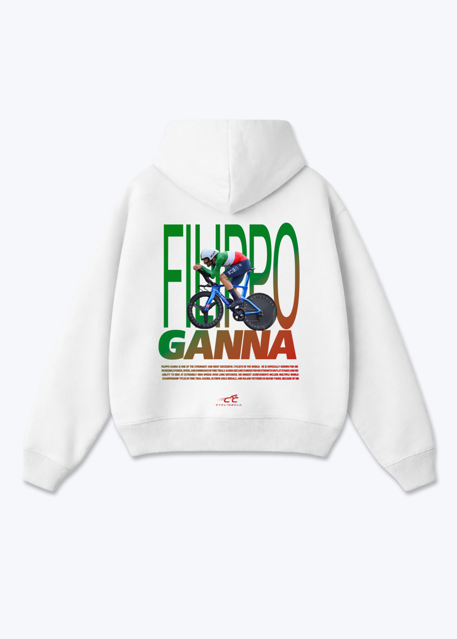 Filippo Ganna Oversized Hoodie - White Back (Designed)