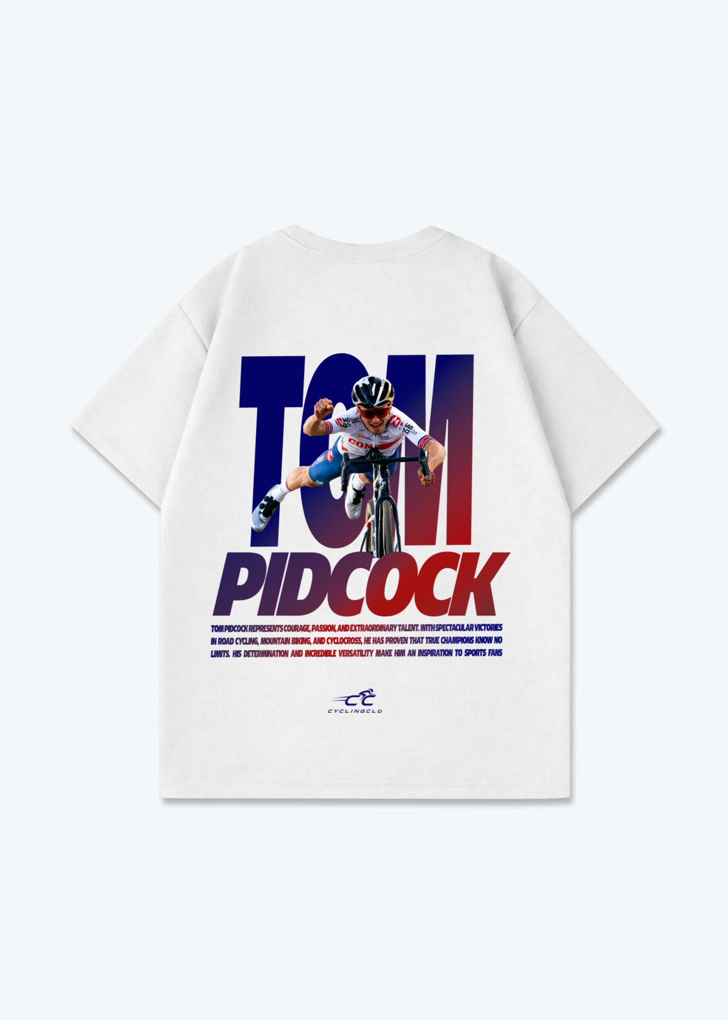 Tom Pidcock Oversized Shirt - White Back (Designed)