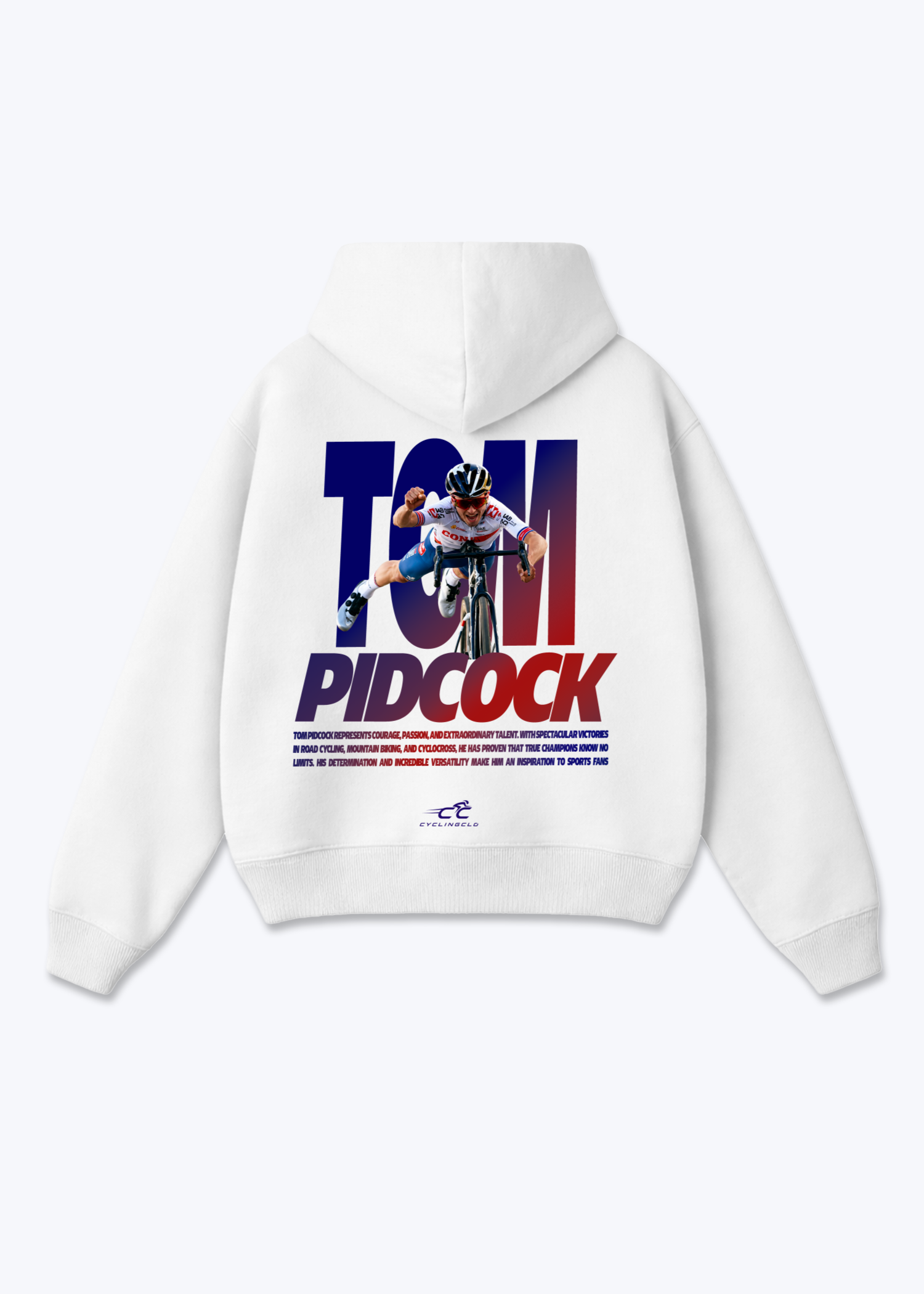 Tom Oidcock Oversized Hoodie - White Back (Designed)
