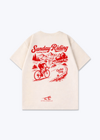 Sunday Riding Oversized Shirt - Beige Back (Designed)