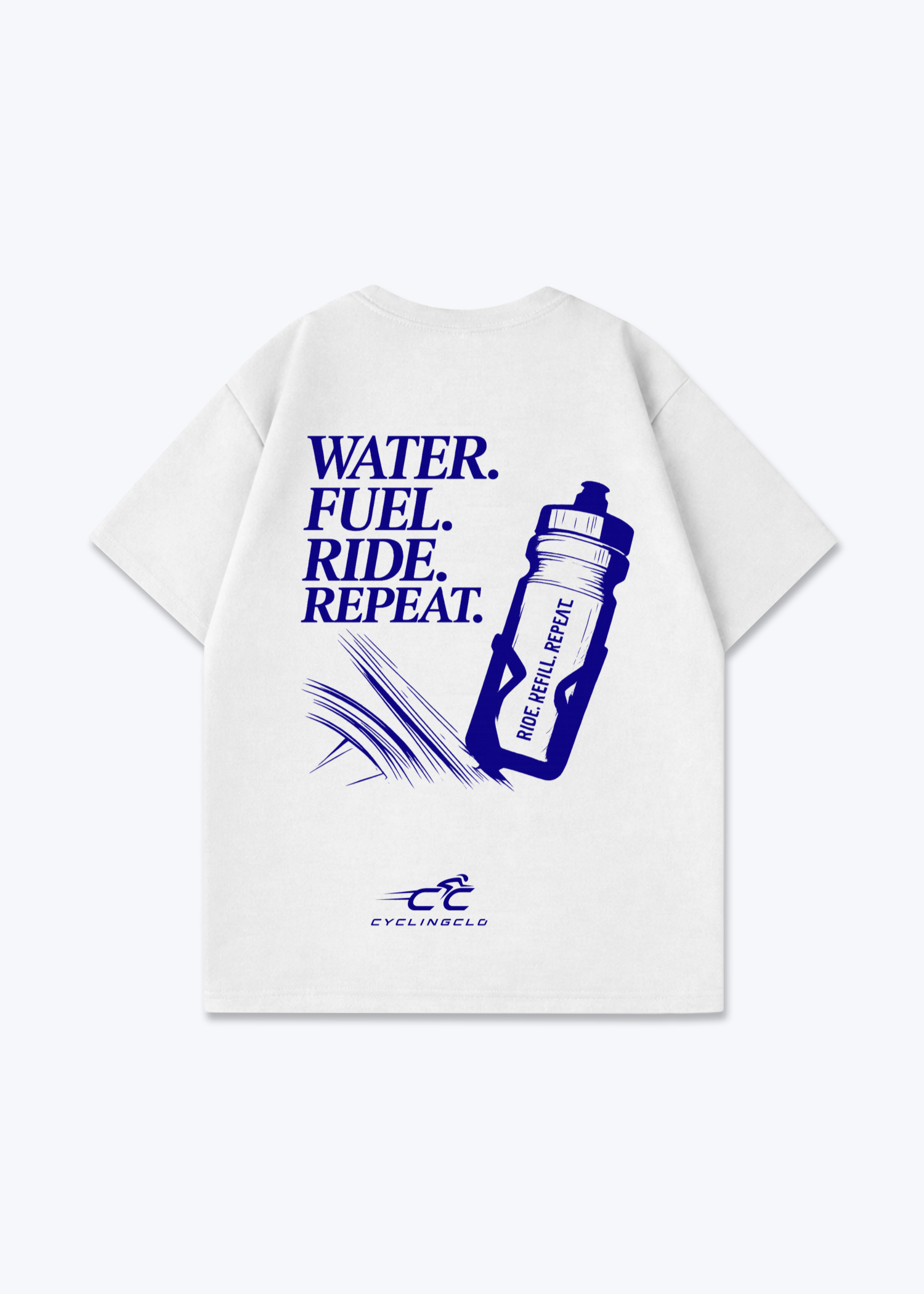 Water.Fuel.Ride.Repeat Oversized Shirt - White Back (Designed)