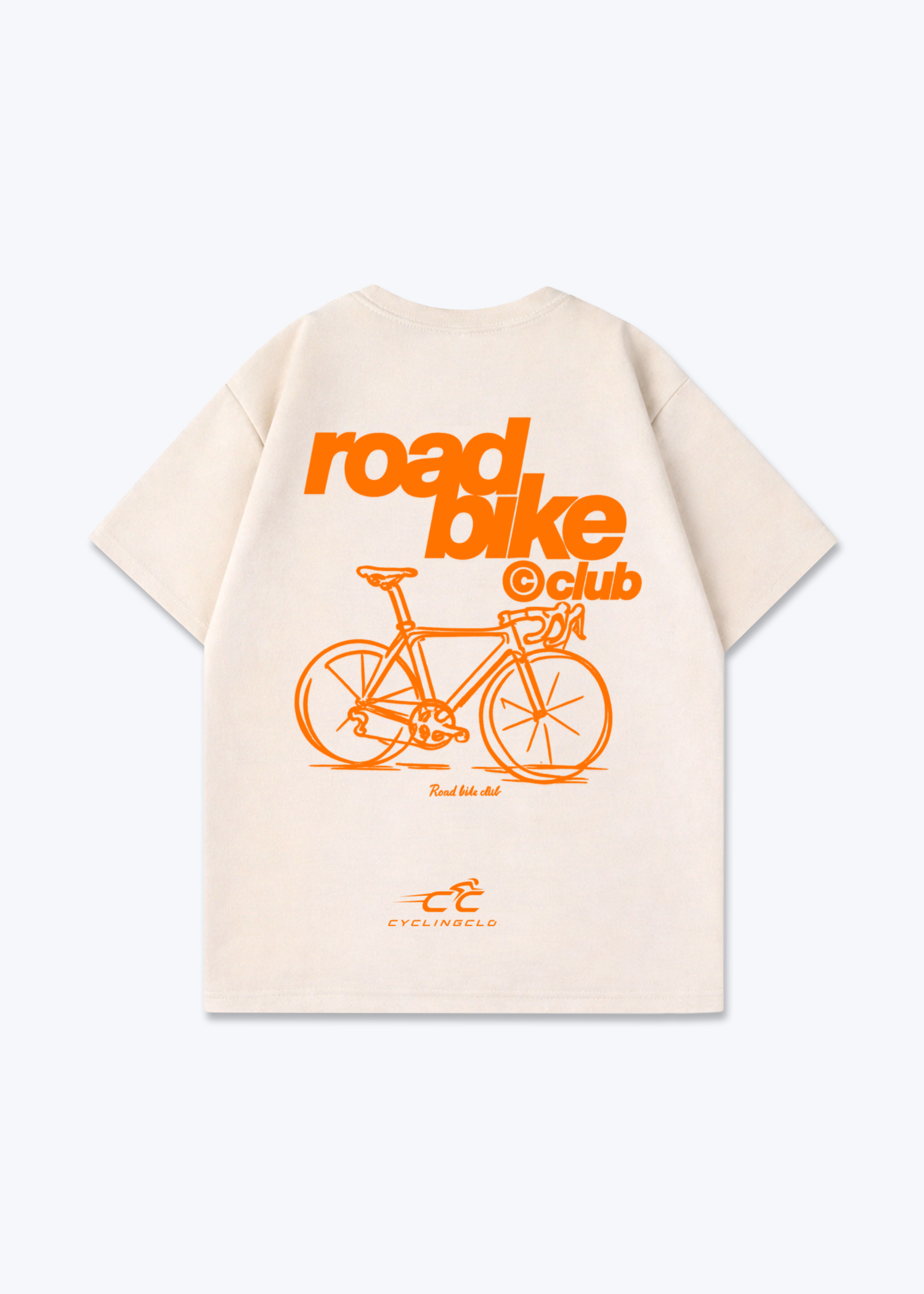 road bike club  Oversized Shirt - Beige Back (Designed)