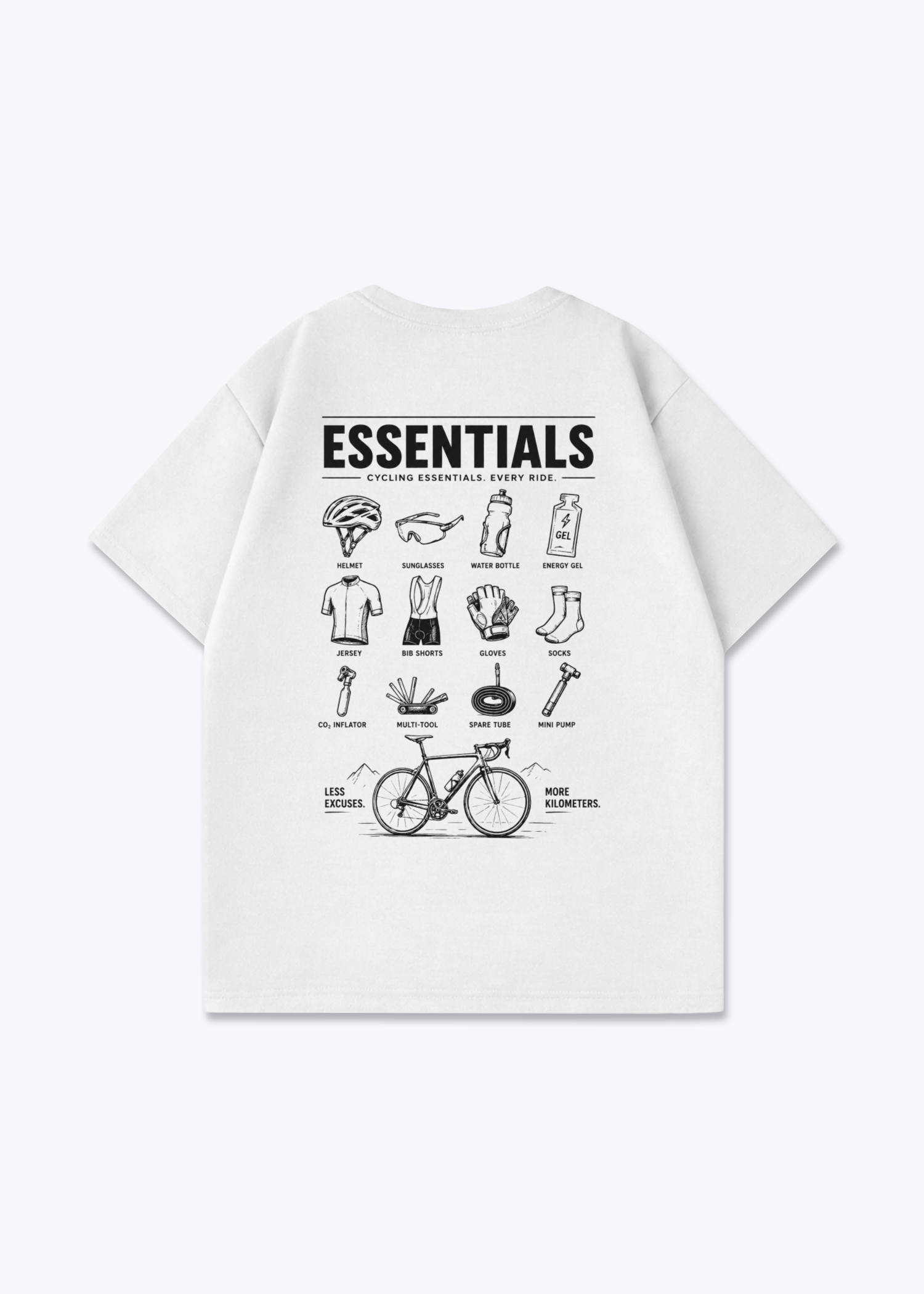 Cycling Essentials Oversized Shirt - White Back (Designed)