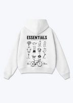 Cycling essentials Oversized Hoodie - White Back (Designed)