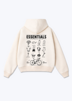 Cycling essentials Oversized Hoodie - Beige Back (Designed)