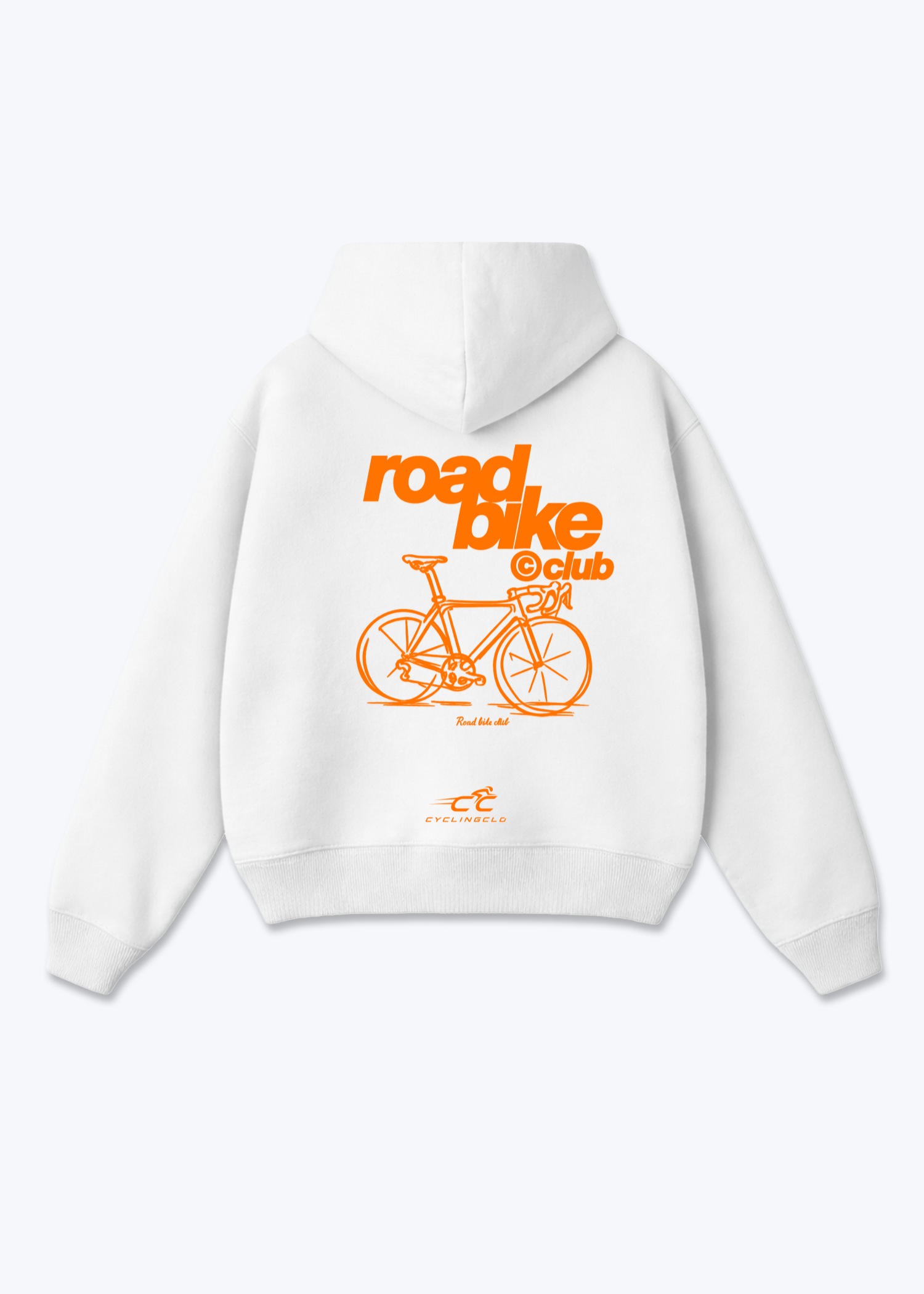 road bike club Oversized Hoodie - White Back (Designed)