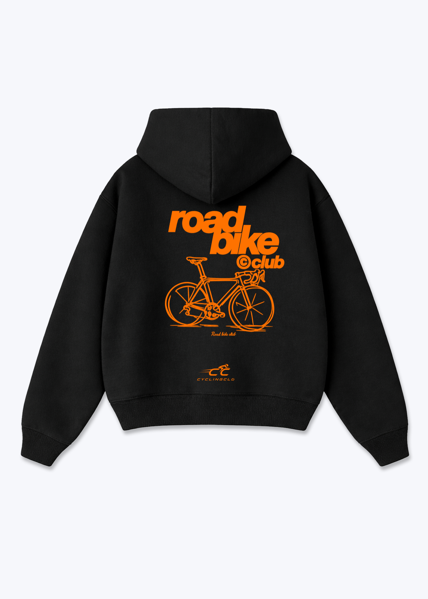 road bike club Oversized Hoodie - Black Back (Designed)