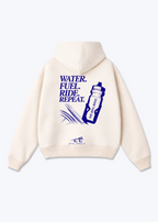 Water.Fuel.Ride.Repeat Oversized Hoodie - Beige Back (Designed)
