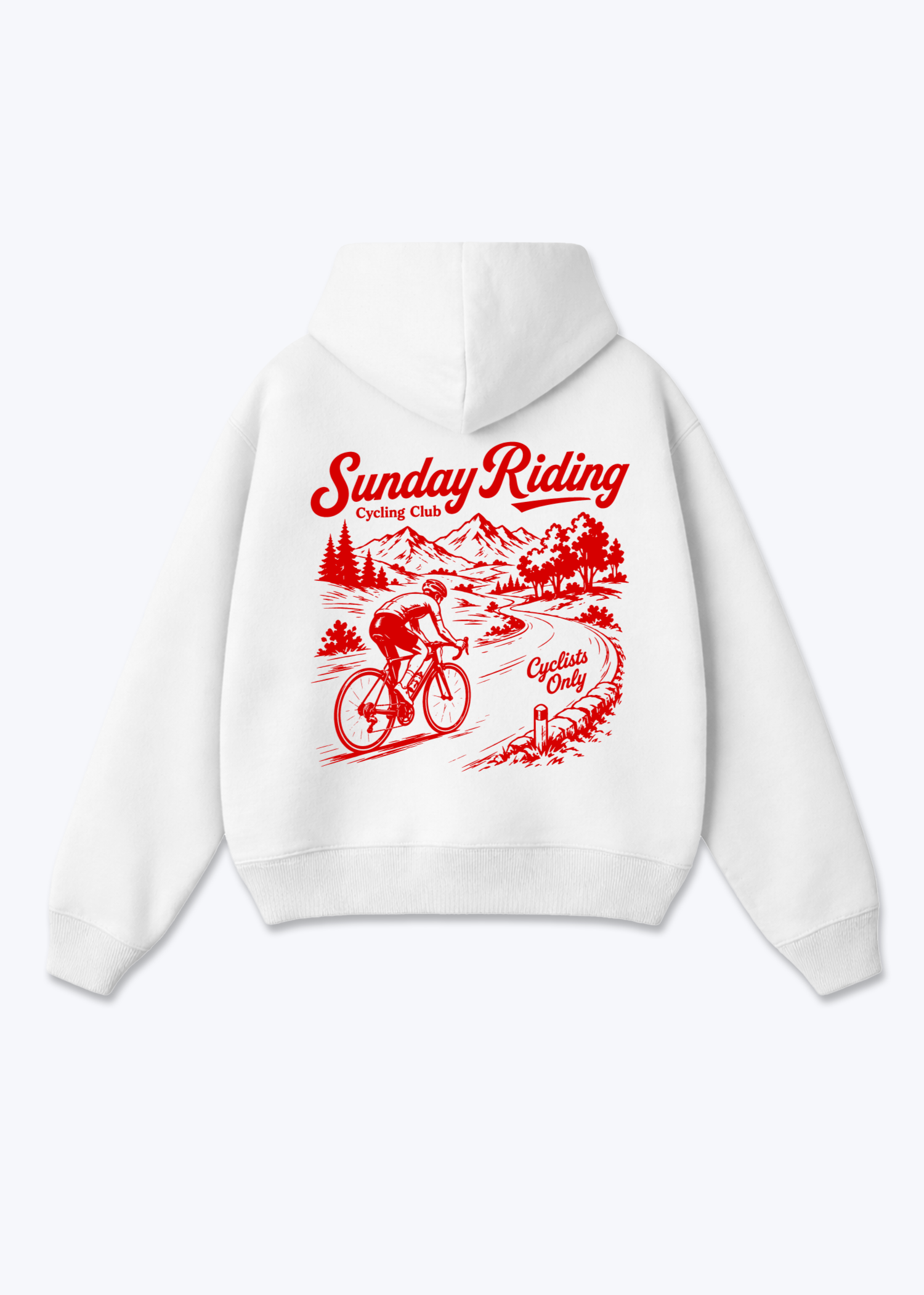 Sunday Riding Oversized Hoodie - White Back (Designed)