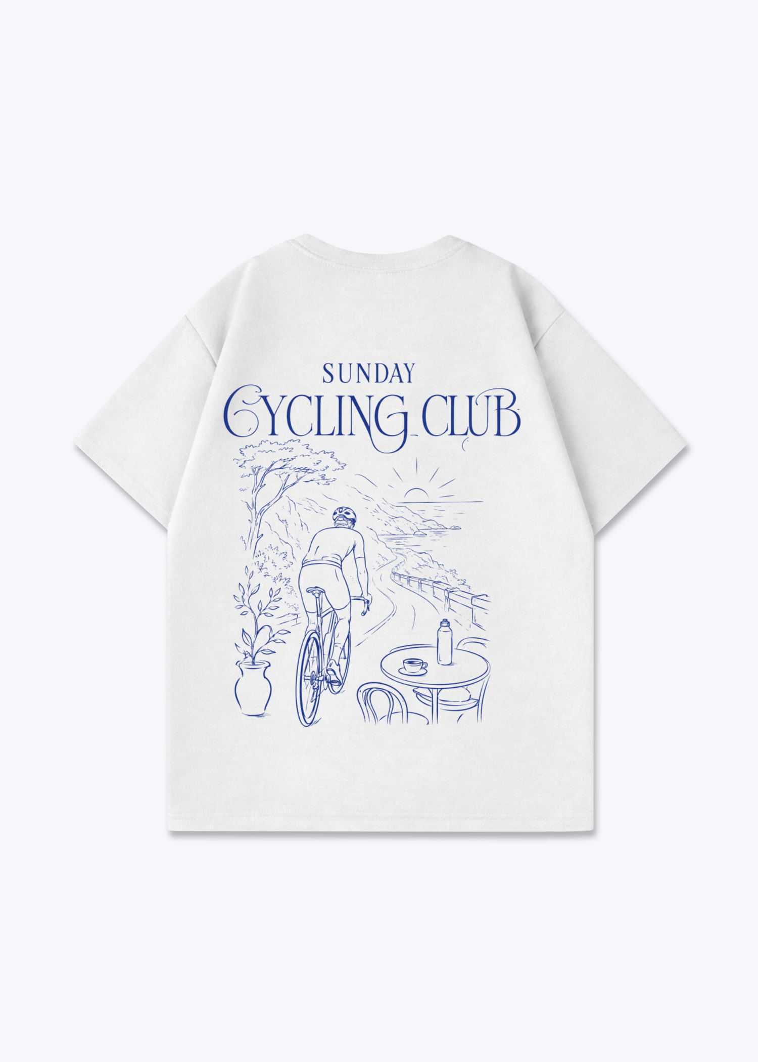 Sunshine day Cycling Club Oversized Shirt - White Back (Designed)