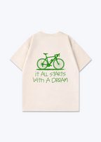 It all Start with a Dream Oversized Shirt - Beige Back (Designed)