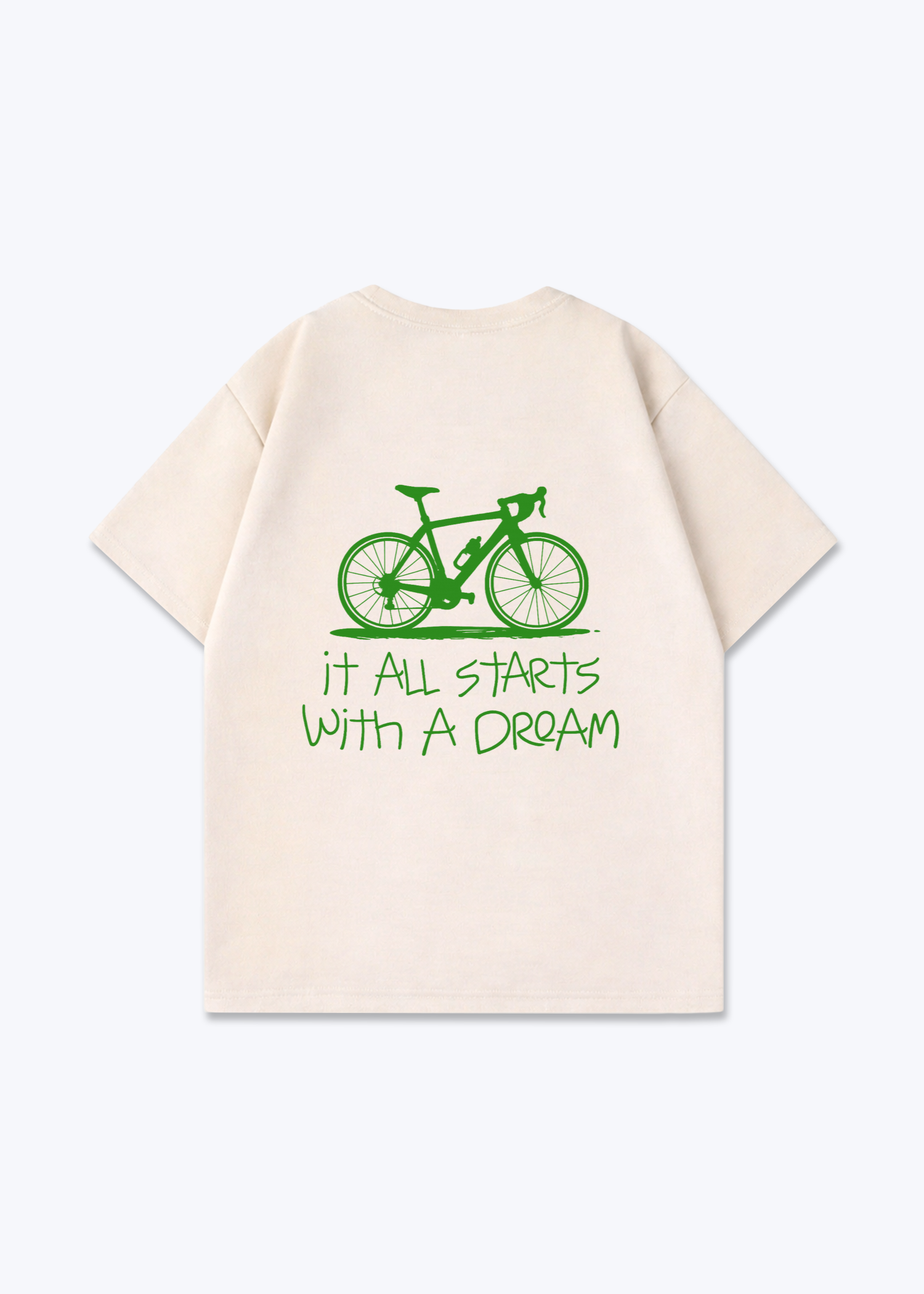 It all Start with a Dream Oversized Shirt - Beige Back (Designed)